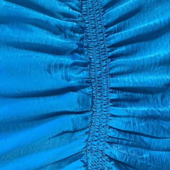 Steve Madden Prairie Dreams Satin Dress Size Medium Aruba Blue - Picture 10 of 12